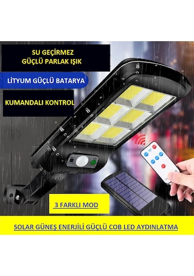 Solar Güneş Enerjili Led Bahçe Aydınlatması 120 Led Sensörlü