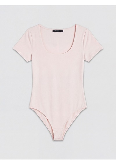Lcw Vision Pembe U Yaka Kadın Çıtçıtlı Body