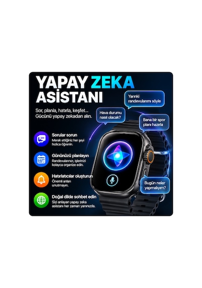 Hk12 Ultra 4 Aı Akıllı Saat 2.02 Amoled, Chatgpt, 21 Dil Aı Çeviri, Whatsapp Yanıtlama, Bluetooth Arama, Ip67-siyah-14903 Hk12 Ultra 4 Aı Akıllı Saat 2.02 Amoled, Chatgpt, 21 Dil Aı Çeviri, Whatsapp Yanıtlama, Bluetooth Arama, Ip67-siyah-14903