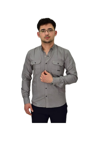 Erkek Spor Likralı Gömlek Bgl-st04343 Gri