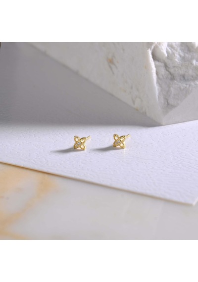 Goldkupe 14 Ayar Altın Minik Taşlı Küpe 0,72 Gr-4120