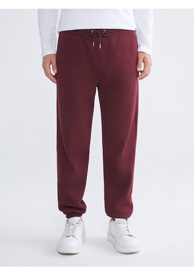 Lcwaıkıkı Classic Bordo Rahat Kalıp Erkek Kalın Jogger Eşofman Altı