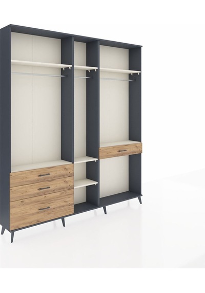 Arges Dolap 7 Raflı 4 Çekmeceli 3 Askılı 220x30x243 Antrasit-aytaşı/çam Aytası/atlas Çam Arges Dolap 7 Raflı 4 Çekmeceli 3 Askılı 220x30x243 Antrasit-aytaşı/çam Aytası/atlas Çam