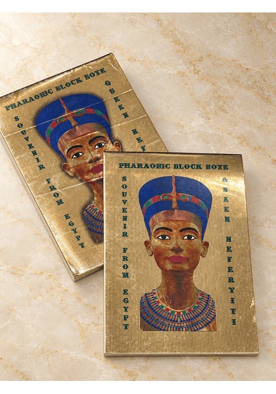 Nefertiti Motifli Çizgisiz Bloknot Çok Renkli