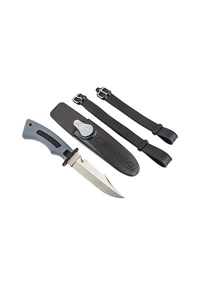 Cressi Norge Bıçak Kılıf Ve Bağlantı Aparatları İle Tam Takım Halinde Bıçak Siyah 228 Mm