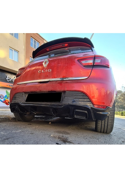 Clio 4 Rs Difüzör. Parlak Siyah. + Krom Görünümlü Sahte Egzozlar
