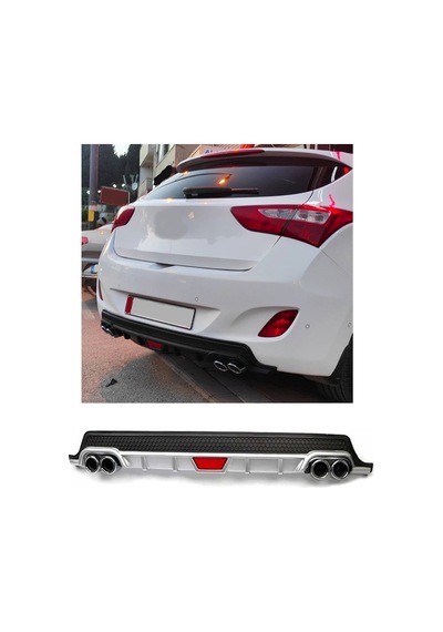 Hyundai İ30 Uyumlu Body Kit Difüzör 4 Çıkış Yuvarlak Gri Model 1