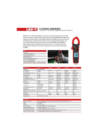 Ut205e Ut206b Ut207b Ut208b Analog Digital Clamp Meter Current Clamps Ac Dc 1000a 1000v Ammeter Pliers Professional Ncv