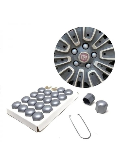 Düz Bijon Kapağı Sökme Aparatlı 20 Li Set Gri 17 Mm