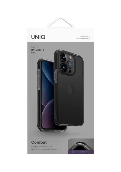 Apple Uyumlu iPhone 15 Pro Kılıf Combat Serisi Üç Katmanlı Koruma Shocksorb Teknolojisi Koruyucu Kapak Smoke Apple Uyumlu iPhone 15 Pro Kılıf Combat Serisi Üç Katmanlı Koruma Shocksorb Teknolojisi Koruyucu Kapak Smoke
