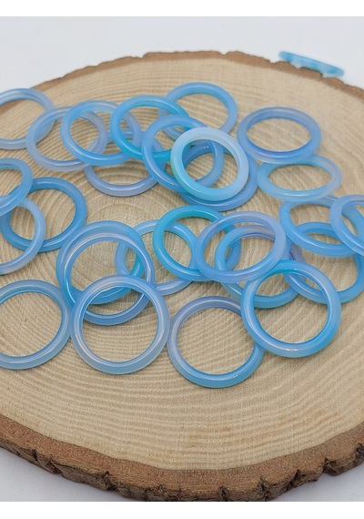 Akik Taşı İnce Boy Yüzük Turkuaz Alacalı 3mm Kalınlık 59972 Bakır