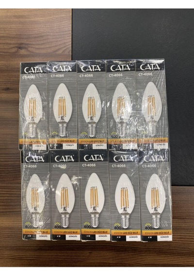 Cata 4w Flamanlı Şeffaf Led Buji Ampul Ct 4066 Günışığı 10 Lu Paket