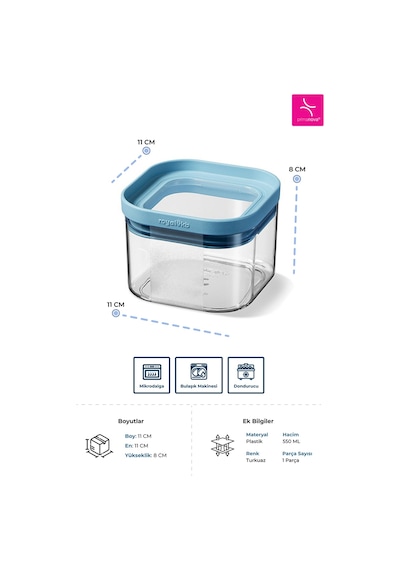 Royal Seoul Kuru Gıda Saklama Kabı Pp 550 Ml Gıda İle Temasa Uygundur Çok Renkli