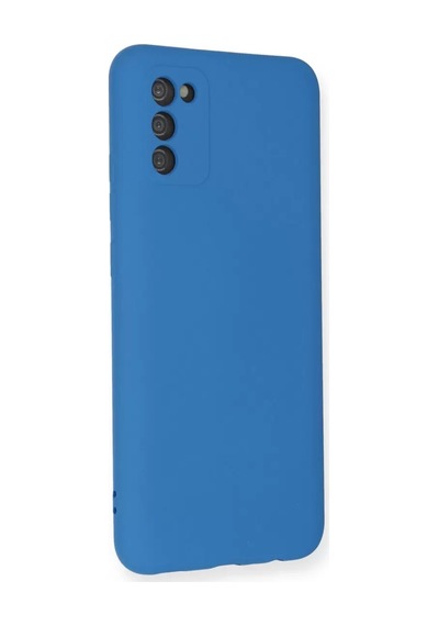 Newface Samsung Galaxy A03s Kılıf Nano İçi Kadife Silikon - Mavi