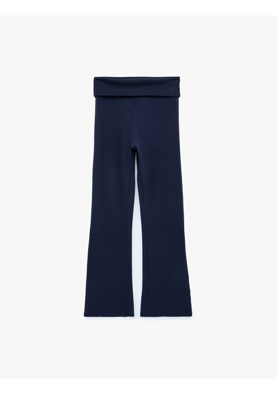 Koton Slim Fit Modal Karışımlı İspanyol Paça Pantolon Lacivert 6sal40098ık