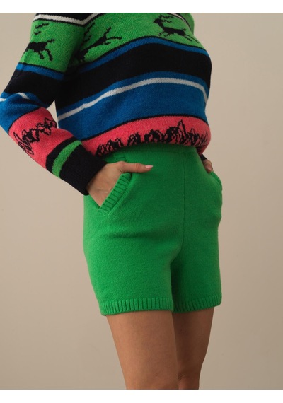 Xint Yeşil Regular Fit Yünlü Triko Şort 850944