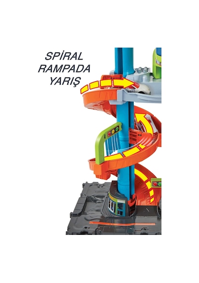 Hot Wheels Mega Araba Yıkama Kulesi: Döner Spiral Ve İki Su Tankıyla Gerçekçi Yıkama Deneyimi Hot Wheels