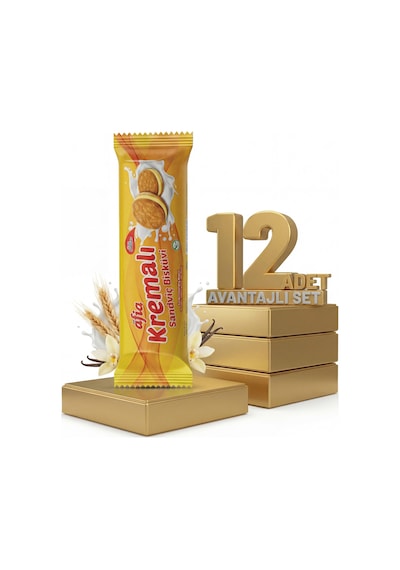 Afia Muz Kremalı Sandviç Bisküvi 12x60 Gr
