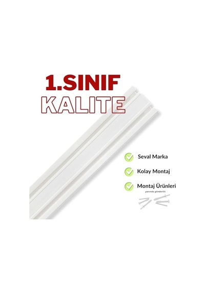 Bilarch 2 Raylı Korniş Perde Rayı Kaliteli Sağlam Ambalaj 150 Cm Çok Renkli