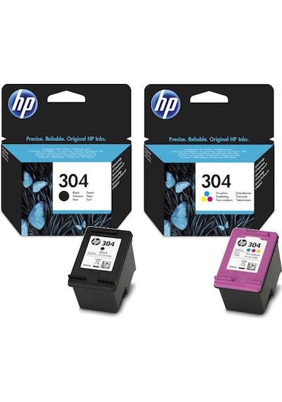Hp 304 Siyah Ve Renkli 2Li Paket N9K06Ae / N9K05Ae