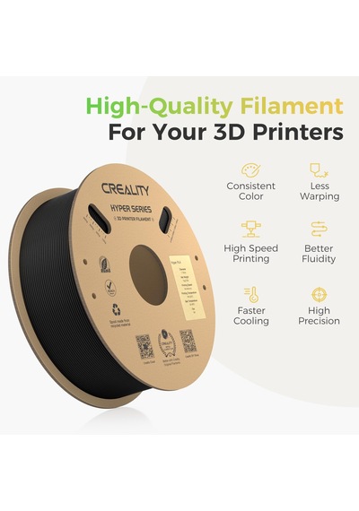 Creality Resmi Hyper Pla Filament Siyah 4kg, Yüksek Hızlı Baskı İçin 3d Yazıcı Filamenti, Dayanıklı Ve Dirençli, Pürüzsüz, Çıkıntı Performansı Boyutsal Doğruluk +/-0,03 Mm, 4 Rulo Creality Resmi Hyper Pla Filament Siyah 4kg, Yüksek Hızlı Baskı İçin 3d Yazıcı Filamenti, Dayanıklı Ve Dirençli, Pürüzsüz, Çıkıntı Performansı Boyutsal Doğruluk +/-0,03 Mm, 4 Rulo
