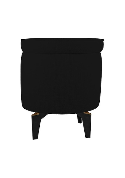 Gazzini Furniture Rio Retro Ayaklı Sandıklı Silindir Dekoratif Puf - Siyah