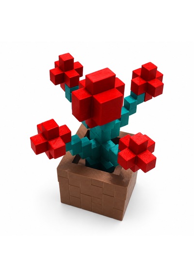 Piksel Orkide Biblo - 3d Baskı, Minecraft Esintili Kırmızı