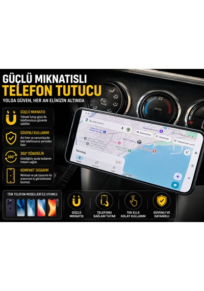 Güçlü Mıknatıslı Telefon Tutucu Araç İçi Manyetik Telefon Standı -