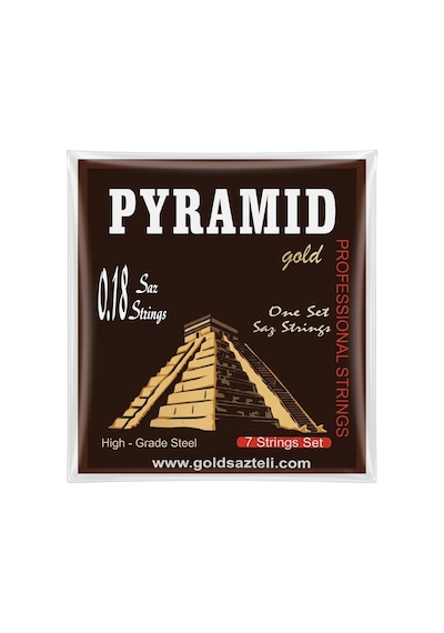 Masterwork Pyramid Profesyonel Saz Telleri, 0.18 Kısa Sap Tam Takım, 7 Tel Seti, Yüksek Kalite Çelik, 3 Adet Tezene Dahil