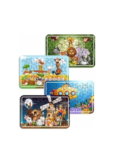 Ahşap Sevimli Hayvanlar Puzzle Seti, Eğitici Ve Eğlenceli