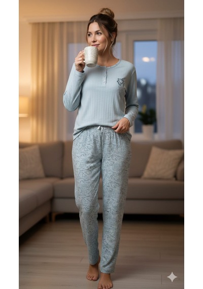 Glisa Kadın Pijama Takımı Su Yeşili