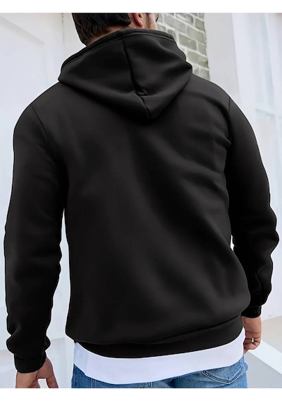 Hırsch Siyah Kapüşonlu Represent Baskılı Oversize Sweatshirt SIYAH