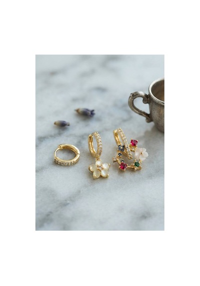 3 Lü Set Gold Renk Çiçek Model Küpe Tj-bkp11964 Evimdeyokyok