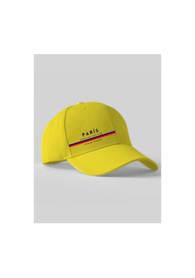 Caxis Paris Baskılı Spor Sapka Unisex Ayarlanabilir Cırtlı Şapka Sarı
