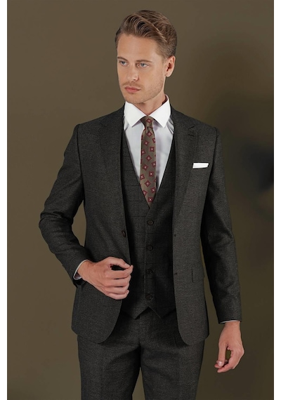 Efor Tk 880 Slim Fit Kahve Klasik Takım Elbise Kahverengi