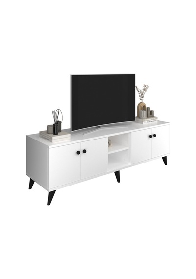 Simple Tv Ünitesi 3 Raflı 4 Kapaklı 150x44x48 Beyaz Beyaz Simple Tv Ünitesi 3 Raflı 4 Kapaklı 150x44x48 Beyaz Beyaz