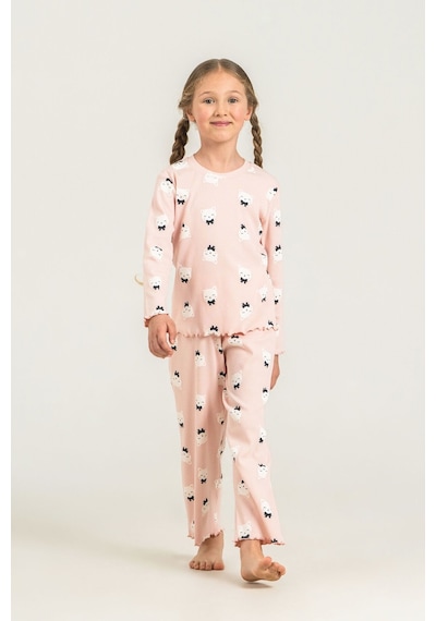 Rolypoly Kız Çocuk Teddy Bears Turuncu Uzun Kol Pijama Takım Rp3901-c-v1 Rp3901-c-v1