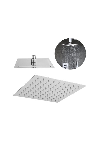 25x25 Cm 304 Paslanmaz Çelik Tepe Duşu Geniş Kare Duş Başlığı, Sabit Tepe Duş Başlığı, Handshower Uyuml Diğer