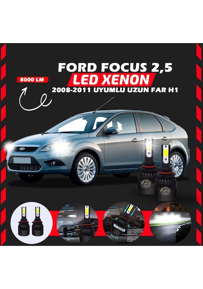 Ford Focus 2.5 2008-2011 Uzun Far Uyumlu Şimşek Etkili Led Xenon Light Series H1
