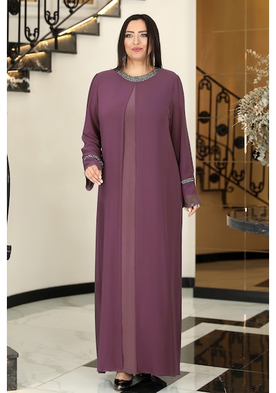 Raika Moda Sultan Büyük Beden Tesettür Abiye Lavanta