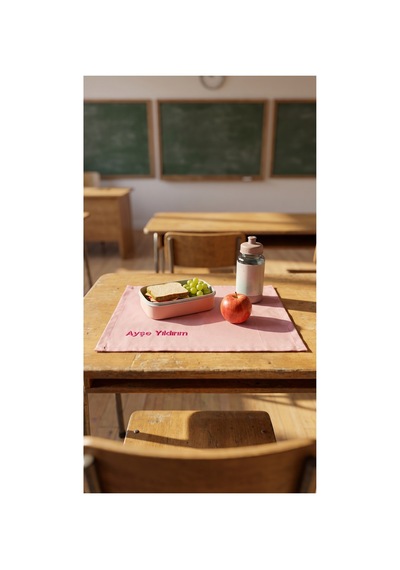 Kişiye Özel İsim Nakışlı Duck Kumaş Beslenme Örtüsü 45x35 Cm Su Ve Leke Tutmaz Kumaş - 922749881