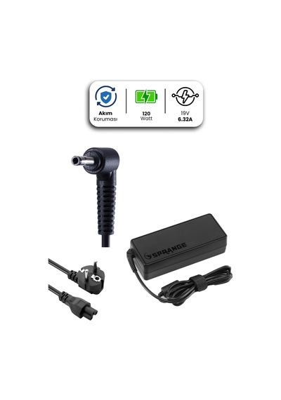 Lenovo Y500 Asus N580gd-dm071t Laptop Notebook Adaptörü Şarj Aleti 19v 6.32a 120w 5.5 2.5mm İnce