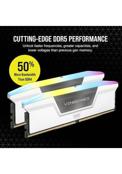 Corsair Vengeance Rgb 32 Gb 2x16 6400 Mhz Cl36 Cmh32gx5m2b6400c36w Ddr5 Ram