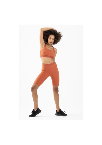 Maraton Active Slimfit Kadın Şort Fitness Kiremit Şort 22282-kiremit Kiremit