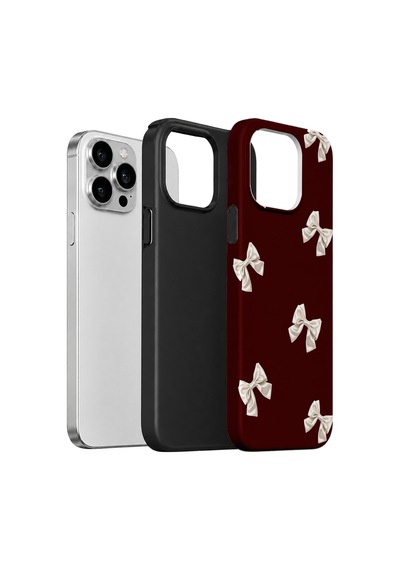 Velvoria Valestra Ivory Bow Scatter Apple iPhone Uyumlu 15 Pro Darbe Korumalı Kılıf Valestra Select - Ivory Bow Scatter