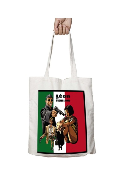 Art Hediye Leon The Professional İki Tarafı Kalıcı Baskılı Yıkanabilir Okul Plaj Omuz Bez Çantası Çok Renkli