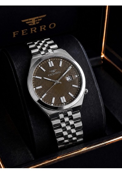Ferro Premium İtalian Desing Çelik Kordon Nişan Ve Damat Saati 3 Atm Erkek Kol Saati Efm40136-b2 Gümüş