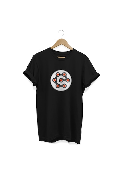 Zincir Baskılı Siyah T-shirt Siyah