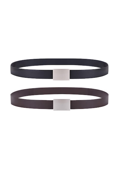 Dwoy Kahverengi - Siyah 2 Li Kadın Kemer Pimli Toka Pratik Kullanım-841