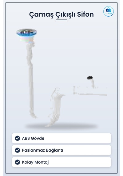 Çamaşır Çıkışlı Sifon Tp Abs Paslanmaz Bağlantılı Banyo Tesisatı